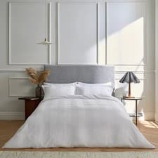 Image of Bedeck of Belfast Fine Linens Serra Dobby Stripe Cover Set Super King White