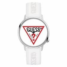 Image of GUESS Hollywood White Dial Unisex Quartz Analog Rubber Watch V1003M2 NEW