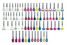 Image of Colourworks Silicone Utensils Ladle Pasta Spoon Masher Slotted Turner Spatula