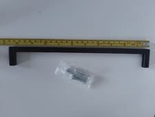 Image of Handles Black Aluminium 266 mm long 256mm centres.square profile. 9 IN TOTAL