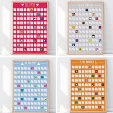 Image of Bucket List 100 Scratch Off Poster Dates Kama Sutra Gin Yoga Whiskies Movie Book