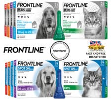 Image of FRONTLINE SPOT ON & PLUS CAT & DOG Flea Lice Tick Treatment Solution Kills Fleas