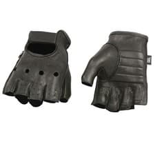 Image of Milwaukee Leather SH851 Men's USA Deerskin Leather Fingerless Gloves w Gel Palm
