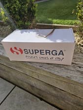 Image of **SUPERGA** WHITE LADIES 2750 COTU CLASSIC  UK SIZE 6.5 ** BRAND NEW WITH BOX