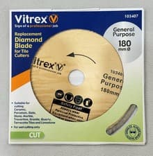 Image of VITREX 180mm 7" General Purpose Diamond Porcelain Tile Cutting Blade/Disc 103407