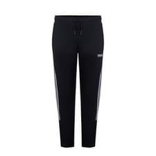 Image of Lonsdale Mens 2 Stripe Tapered Trousers Bottoms Pants Open Hem Poly Tracksuit