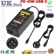 Image of PD 45W USB-C AC Power Adapter Charger For HP Pro x2 612 G2 Chromebook x360 11 G1