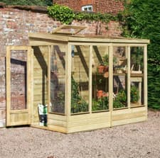 Image of LEAN TO GREENHOUSE 4x8 WALK IN WOODEN PLANT POTTING SHED PRESSURE TREATED 8x4ft