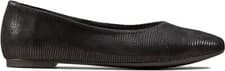 Image of Clarks Ladies Black Chia Violet Ballet Flats Black Interest Comfort Leather