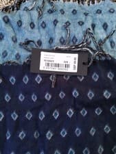Image of Ted Baker diamond, 10-navy ,unisex,scarf.100% acrylic contains non-textile