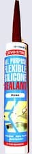 Image of Evo-Stik All Purpose General Flex Silicone Sealant Clear Brown White 112896