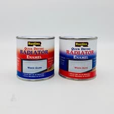 Image of Rustins Quick Dry Radiator Enamel Paint White - Satin or Gloss - 250ml