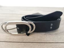 Image of Firetrap Men's Plain Black Buckle Belt Faux Leather Small