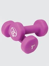 Image of Yoga Mad Pair of Purple 1Kg Neoprene Dumbbells Fitness Exercise Weights Strength