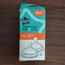 Image of Tommee Tippee Advanced Anti-Colic Baby Bottle Fast Flow Teats 6+ M. Damaged Box