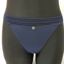 Image of Ex Boux Avenue Women's MF & Elastic Tanga Briefs in Navy/Pink (V54)