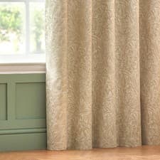Image of Jacquard Leaf Curtains EYELETS PAIR 66x72" 168x183cm Nature WYLDER Natural Beige