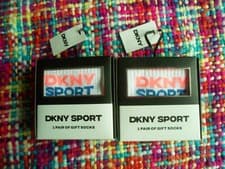 Image of 2 pair DKNY SIZE 4 - 7 sport SOCKS - BRAND NEW IN BOX