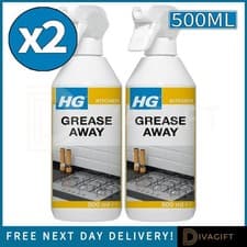 Image of 2 x HG GREASE AWAY CLEANER KITCHEN DEGREASER FOR REMOVING FAT & OIL 500ML NEW