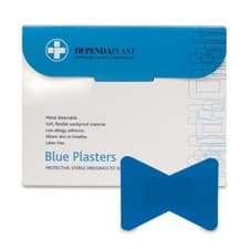 Image of blue finger tip plasters box of 50 (548)