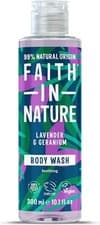 Image of Faith In Nature 300 ml Natural Lavender and Geranium Body Wash, Nourishing, Veg