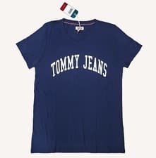 Image of Tommy Jeans Women T-Shirt TJW Clean Logo Tee New Black Iris