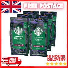 Image of STARBUCKS Espresso Roast, Dark Roast, Whole Bean Coffee 200g (Pack of 6)