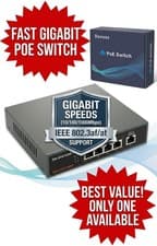 Image of Davuaz 5 Port Gigabit PoE Switch 78W |4 Port PoE+ 1000Mbps |Metal 802.3af/at NEW