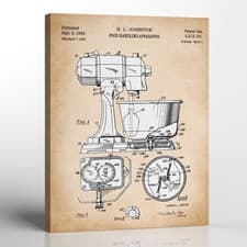 Image of Kitchen Wall Decorations Canvas Prints, Food Mixer Patent Print
