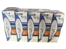 Image of 10 X Status 18W SBC Small Bayonet Cap B15 Halogen Clear Candle Bulb Dimmable
