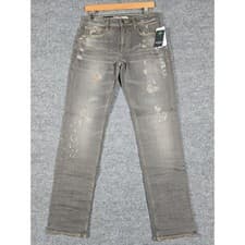 Image of NWT GUESS Mens Angels Denim Jeans Breaker Slim Fit Distressed Studded Grey 31x32