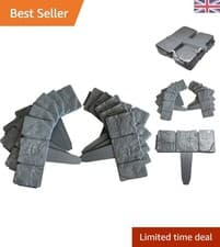 Image of 10 Pack Dark Grey Cobbled Stone Effect Garden Edging - Effortless Installation
