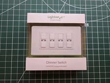 Image of Lightwave RF LW440 WH 4g (4 gang) Dimmer Switch White Metal Wi-Fi - Connect