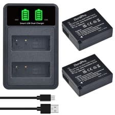 Image of DuraPro 2x DMWBLG10/BLE9 Battery + Dual USB Charger for Panasonic Lumix