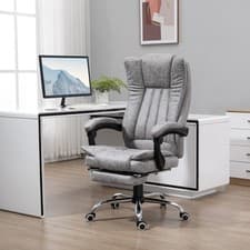 Image of 6-Point Vibrating Massage Office Chair w/ Microfibre Upholstery Arms Grey