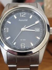 Image of GENTS NEW WITH OUT BOX ACCURIST BLUE FACED WATCH GREAT LOOKING WATCH