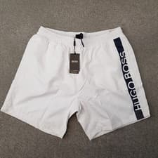 Image of Hugo Boss Mens Swim Shorts Medium White Swimming Trunk Holiday Dolphin Quick Dry