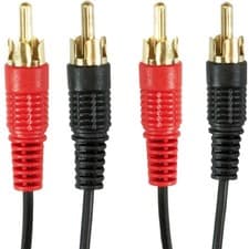 Image of Twin RCA Phono Red White CABLE 2 x Male to 2 x Male OFC Shielded Audio LEAD