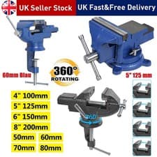 Image of 4-8" Heavy Duty Work Bench Vice Engineer Jaw Swivel Base Workshop Vise Clamp UK