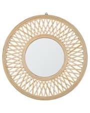 Image of Round Bamboo Wall Mirror ø 60 cm Natural BACATA