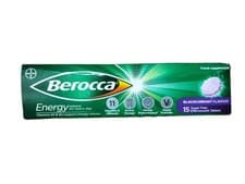 Image of 2x Berocca Blackcurrant Energy Vitamin Effervescent Tablets