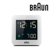Image of Braun Digital Alarm Clock LCD Snooze White 7x7cm BC09W RRP £35