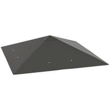 Image of Outsunny 3 x 3(m) Gazebo Canopy Replacement Cover with Drain Holes, Grey