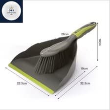 Image of Dustpan And Brush Heavy Duty Set Plastic Dust Pan Household Cleaning Pet Bristle