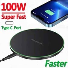 Image of 100W Fast Wireless Charger Charging Pad For iPhone 15 14 13 12 11 X & Samsung UK