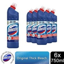 Image of Domestos Unstoppable Unbeatable Strength Original Thick Bleach 750ml, 6 Pack