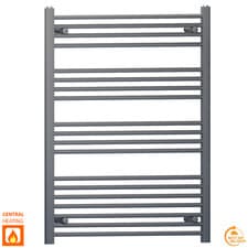 Image of Grey Anthracite 700 mm Wide Heated Towel Rail Radiator Central Heating Designer