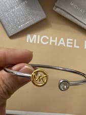 Image of Brand New ,Authentic Michael Kors MK Logo Open Bangle