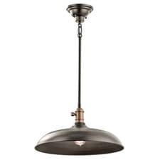 Image of 1 Bulb Ceiling Pendant Light Fitting Natural Brass LED E27 60W Bulb