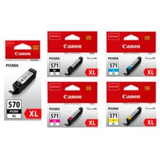 Image of Canon PGI-570/ XL CLI-571/ XL Genuine Ink Cartridges for Pixma MG7750 MG5753 Lot